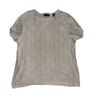 Karen Scott White Lace Top